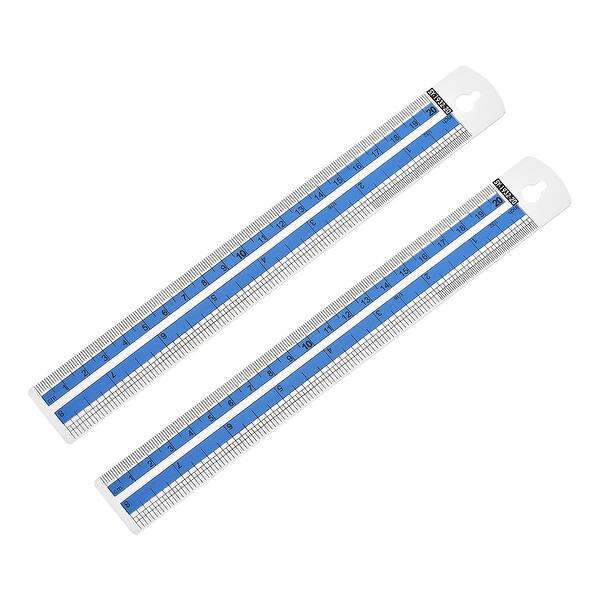 2 Pcs Aluminum Ruler Set 200mm 8 Inch Straight Ruler Measuring Tool ...