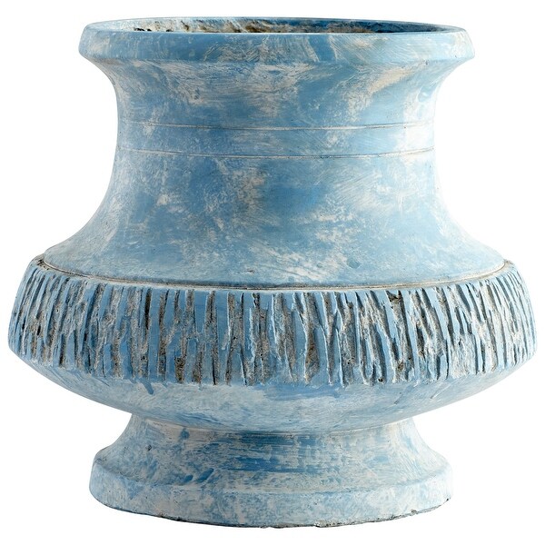 Cyan Design 09620 Marina Bay 14-1/4" Diameter Cement Planter - Antique Blue