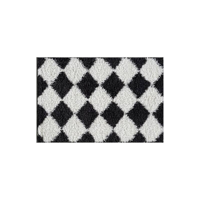 Diamond Wave Shag Rug - Cozy Feel for Living Room, Bedroom, or Entryway - Anthracite Dark Gray - Medium Pile