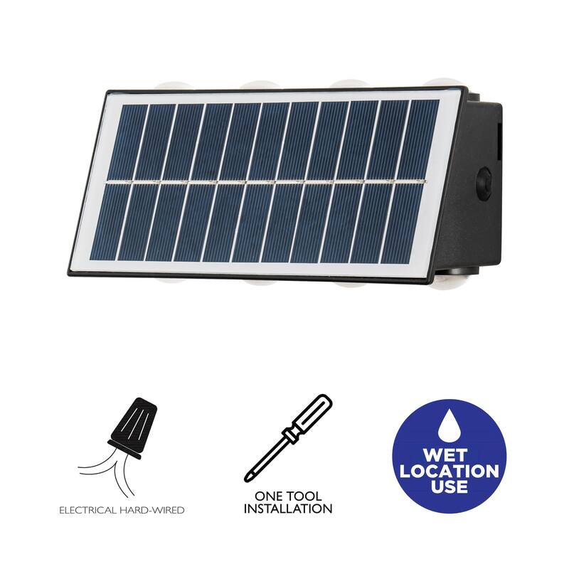 C Cattleya 2-Pack Solar LED Dusk to Dawn Outdoor Wall Sconce Light