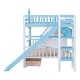 preview thumbnail 18 of 38, Full-Over-Full Castle Style Bunk Bed with 2 Drawers 3 Shelves and Slide