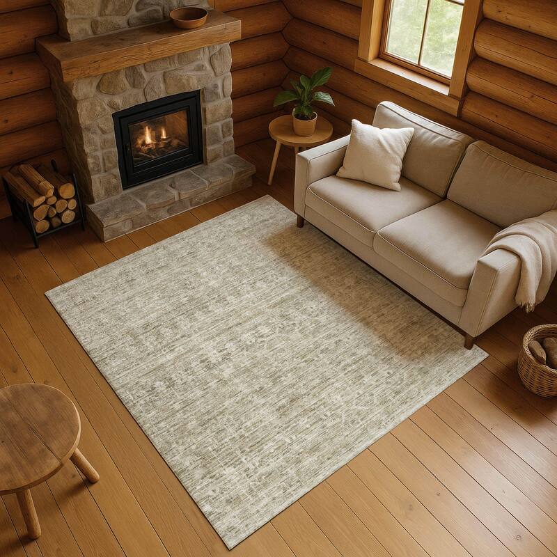 Premium Washable Super Soft Vintage Traditional Mayfield Rug - Taupe - 5' x 7'6"