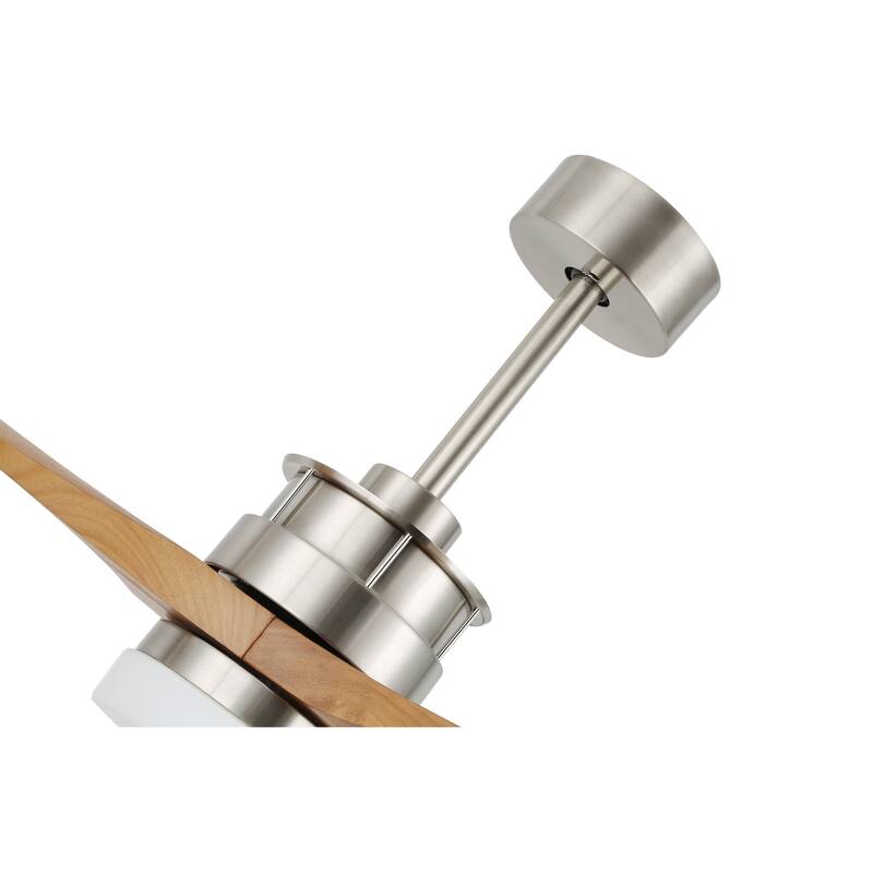 Oaks Aura Gamay 52 in. LED Indoor Solid Wood Reversible Scandi-Japanese Ceiling Fan With Latest DC Motor Technology