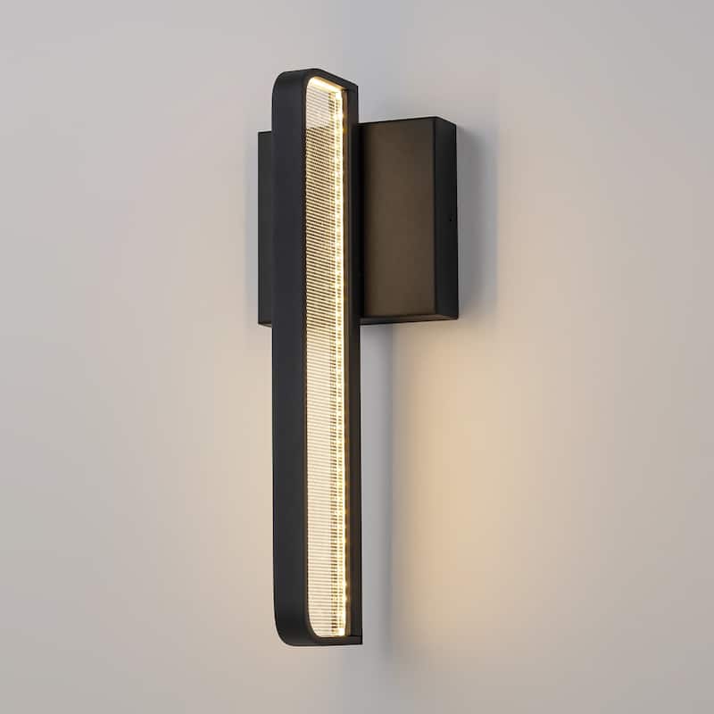 13 in. Modern Black Outdoor Wall Sconce Lighting Waterproof IP54 Integrated LED 3000K Wall Light