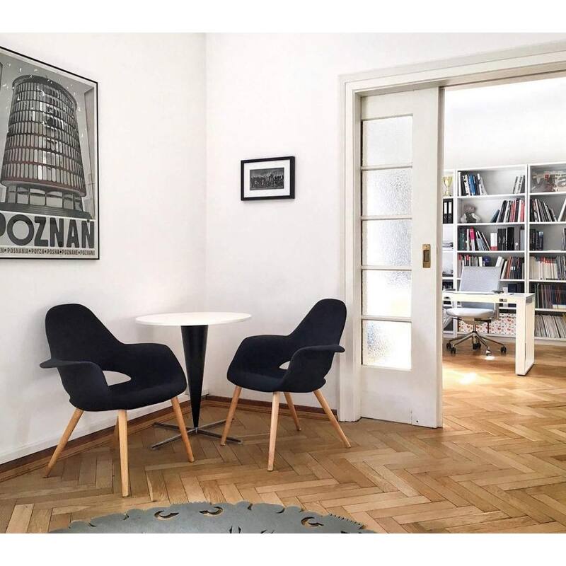 Organic Upholstered Fabric Modern Armchair with Natural Wooden Legs for Dining Room Office or Accent Lounge Side Chair