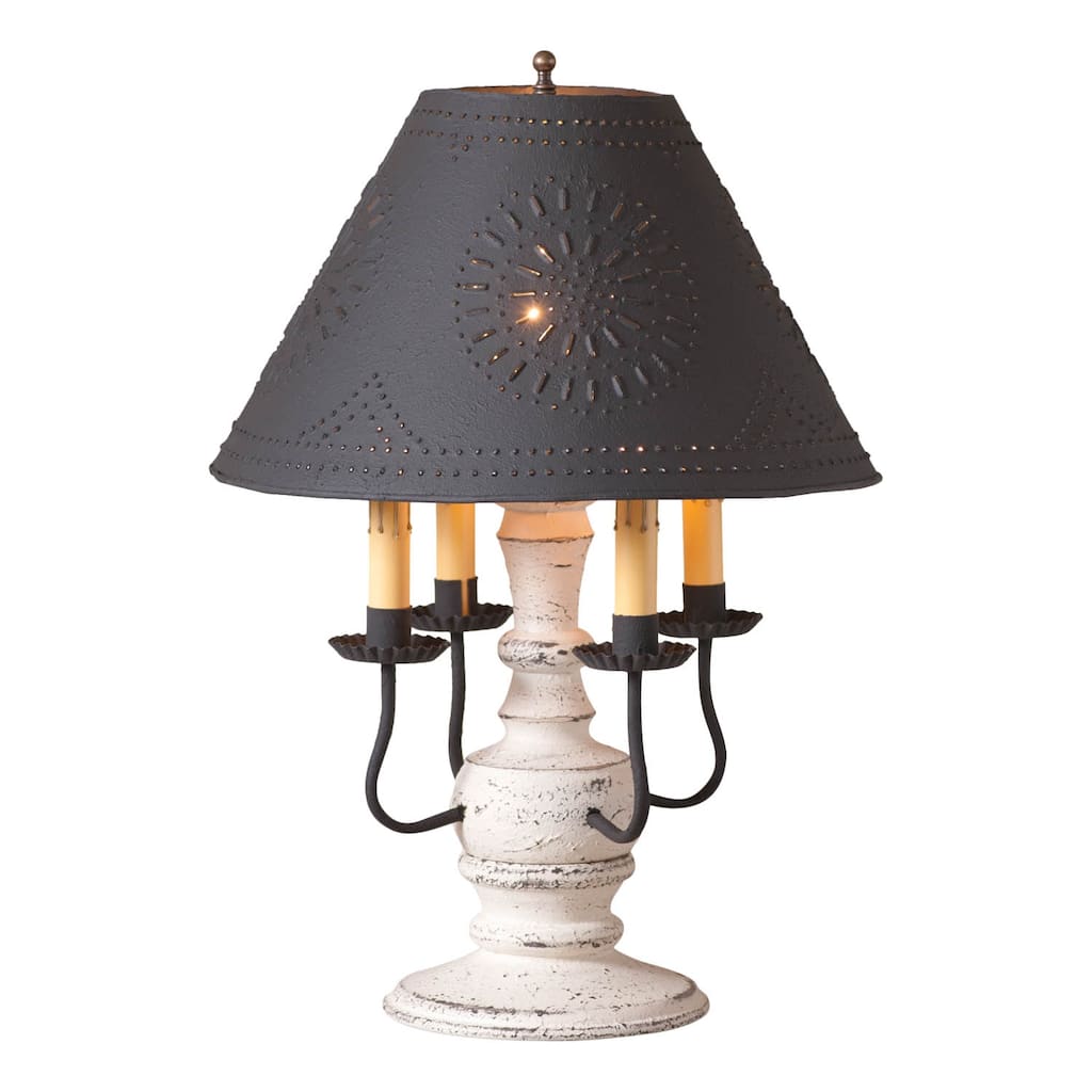 Cedar Creek Lamp In Americana White With Shade - 22 X 15 X 15 inches