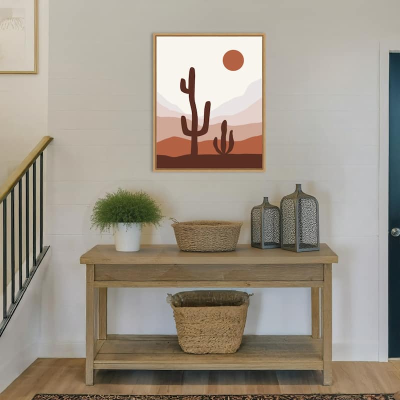 Desert Life Day by XYZ Studio Framed Canvas Wall Art Print - Sylvie Natural