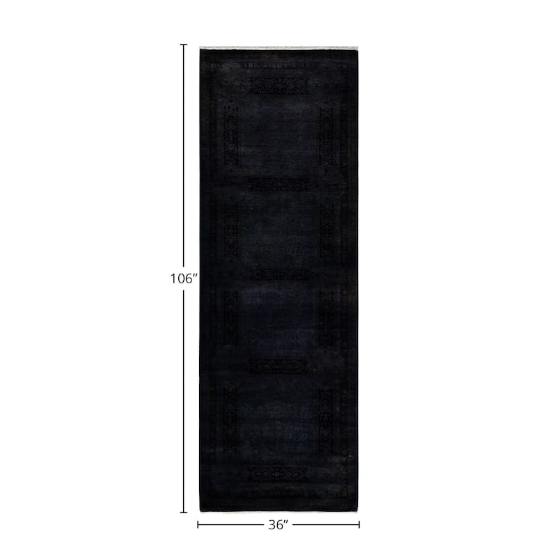 Fine Vibrance, One-of-a-Kind Hand-Knotted Runner Rug - Brown, 3' 0" x 8' 10" - 3' 0" x 8' 10"