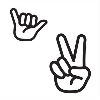 RoomMates Black & White Peace Hand Dry Erase Giant Wall Decals