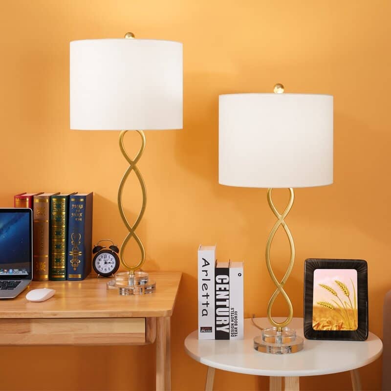30.25" Gold/Clear Table Lamp Set (Set of 2)