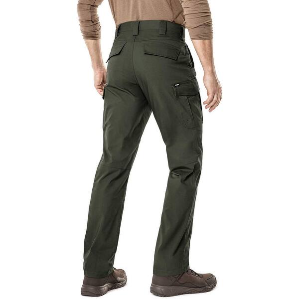 Shop Cqr Mens Pants Olive Green Size 34x30 Comfort Waist Cargo