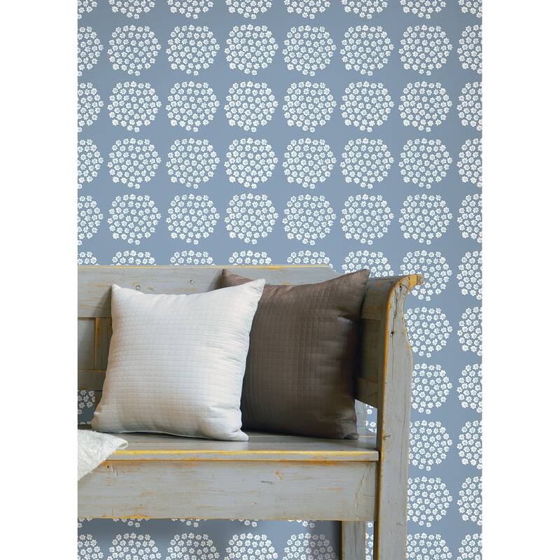 Marimekko Blue Puketti Peel & Stick Wallpaper