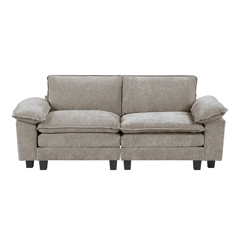 Terra 87" Chenille 2-Seater Loveseat - Adjustable Arm Pillows