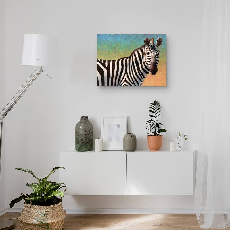 Portrait of a Zebra Canvas Art Print