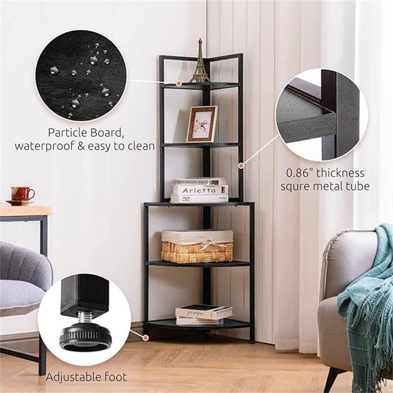 Corner Shelf - 16.6"D x 16.6"W x 57"H