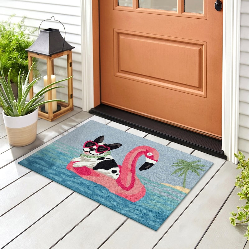 Liora Manne Frontporch Sit Stay Vacay Indoor/Outdoor Area Rug - 1'8" x 2'6" - Ocean