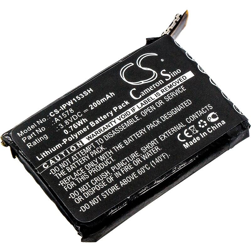 Battery for Apple MJ2X2LL/A MLC62LL/A MJ2T2LL Watch 38mm 42mm A1578 A1553 A1554 - Black