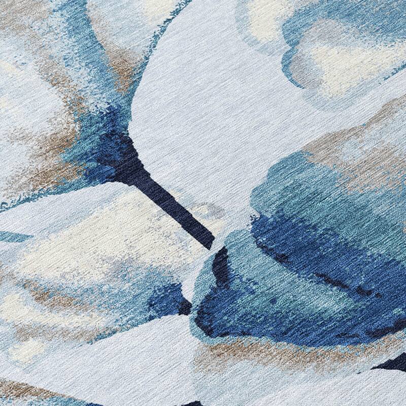 Machine Washable Indoor/ Outdoor Floral Love Chantille Rug