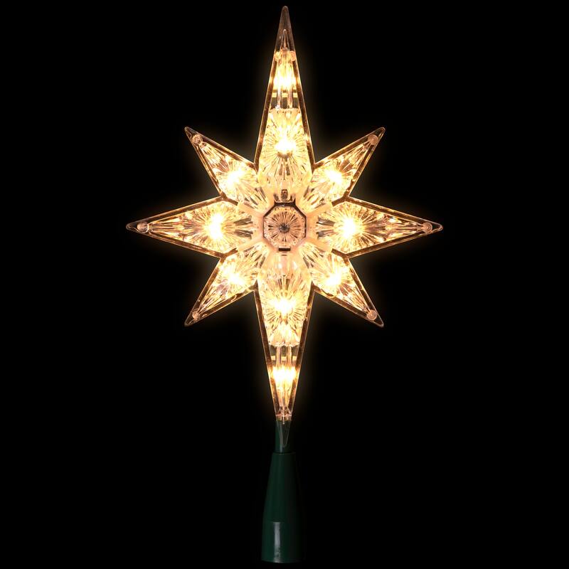 10" Lighted Star of Bethlehem Christmas Tree Topper Clear Lights