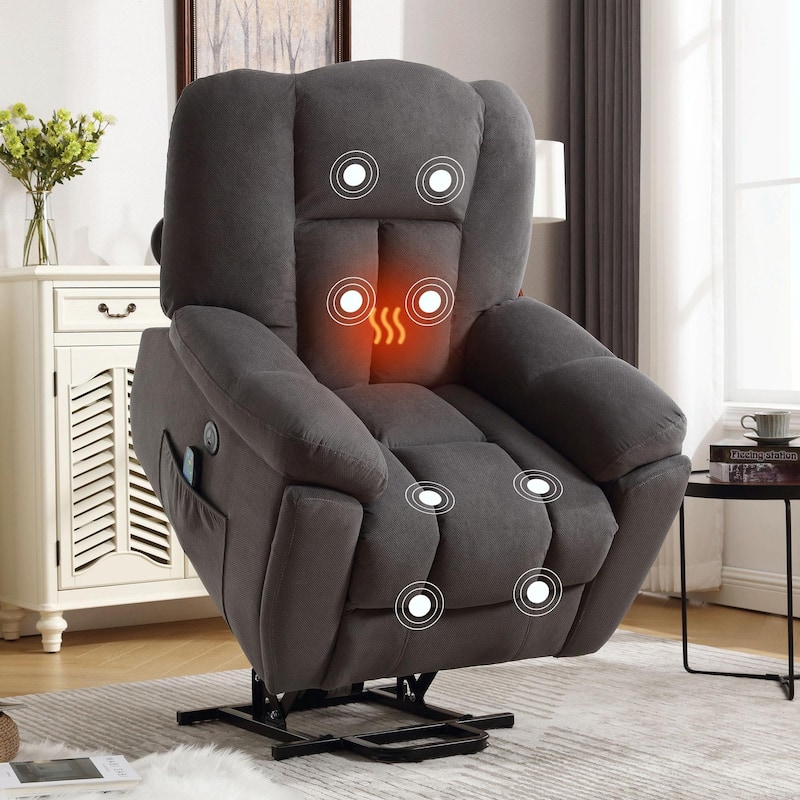 Power Lift Recliner Chair with Heat, Massage, USB Port