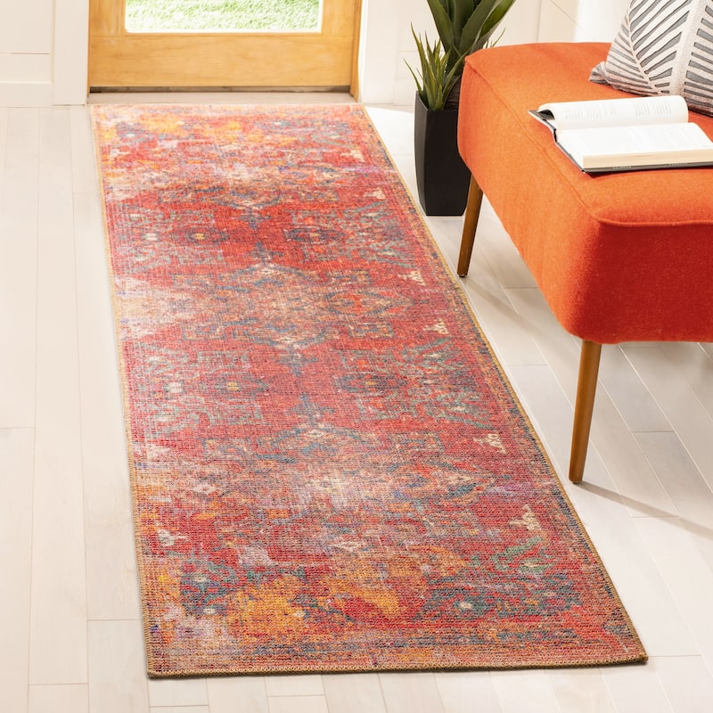 Vera Collection Red Power Loomed Indoor Area Rug