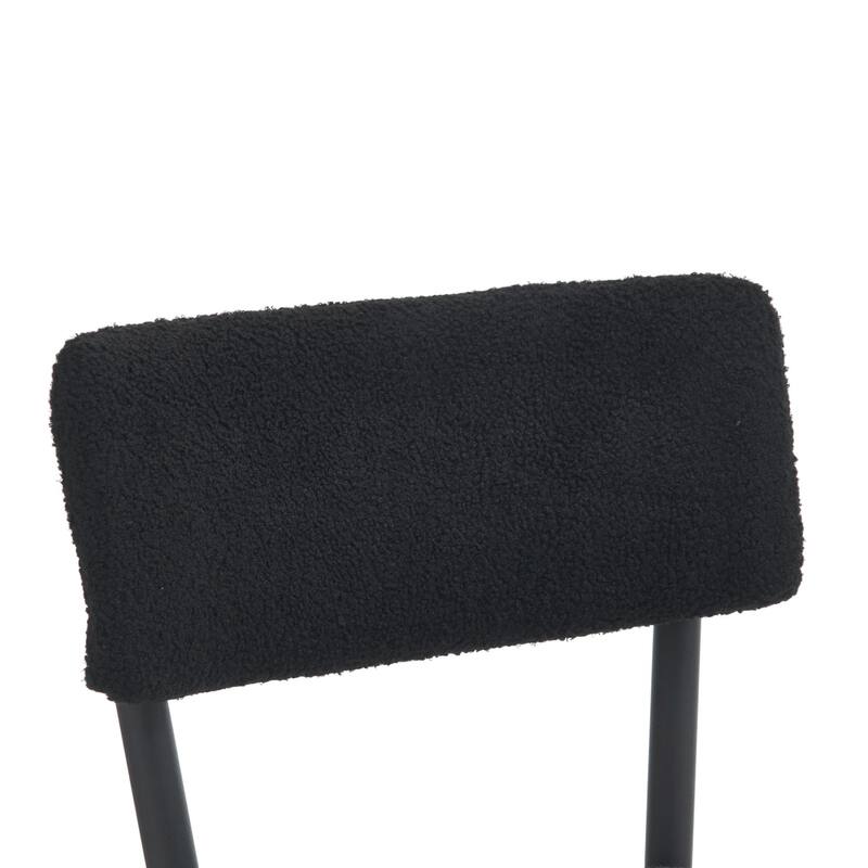 Set of 4 Modern Teddy Fabric Upholstered Bar Stools - Metal Base High Stools