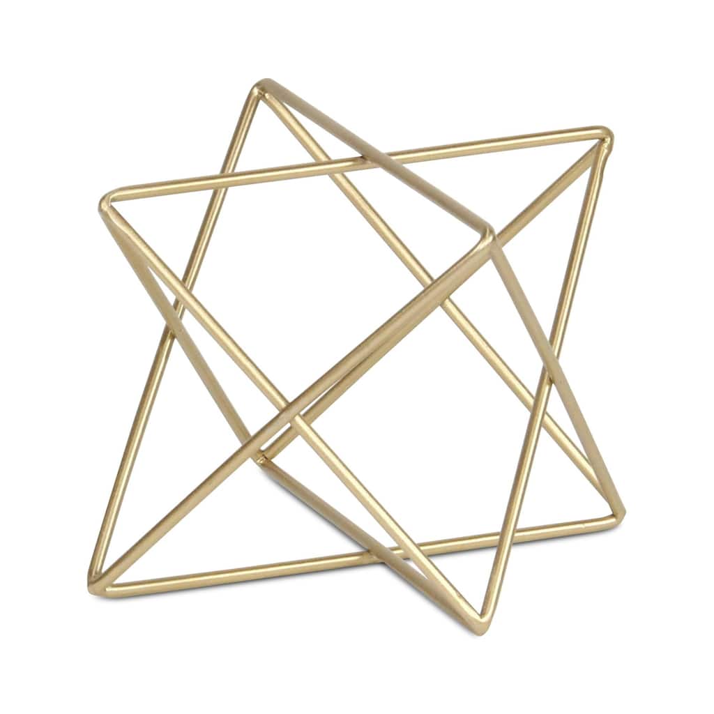 Golden Metal Octagram Tabletop Decoration - 8"