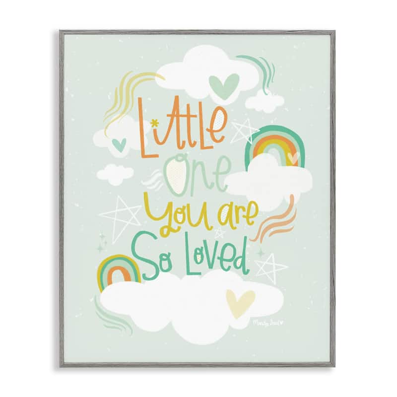 Stupell Little One You Are Loved Framed Giclee Art Design By Mandy Ford Art + Illustration - 24 x 30 - Grey