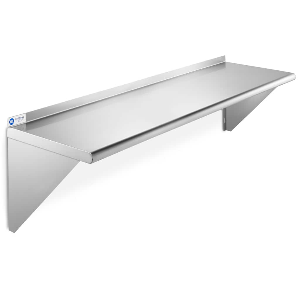 48 x 14in NSF Stainless Steel WallMount Shelf - 14" x 48"