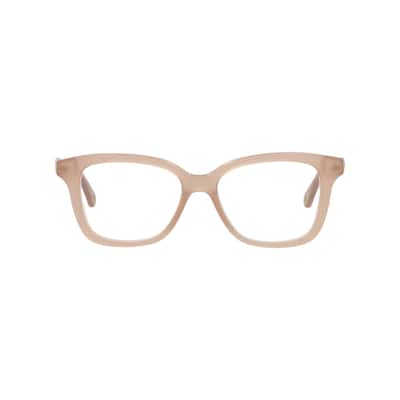 Chloé Square-Frame Bio Acetate Optical Frames, Transparent Lens, Shiny Opal Nude Frame - Nude Nude Transparent