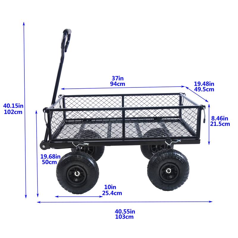 Wagon Cart Garden Cart Trucks for Transport Firewood & Garden Care