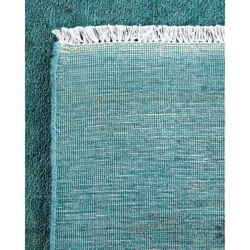 Overdyed, One-of-a-Kind Hand-Knotted Area Rug - Blue - 12' 2" x 15' 1"