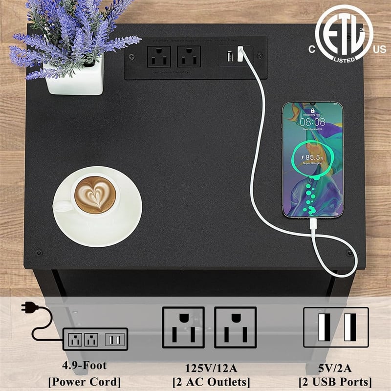 Nightstand with Charging Station