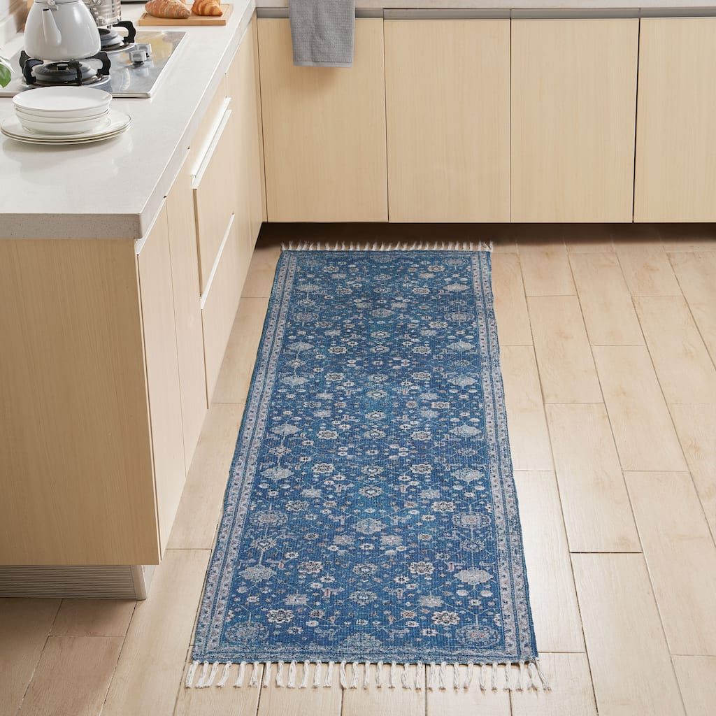Jessica Simpson Machine Washable, Slip Resistant Accent and Runner Rugs with Fringe