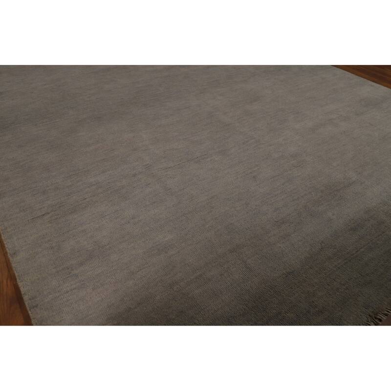 Modern Gabbeh Oriental Area Rug Handmade Grey Wool Carpet - 6'0" x 9'0"