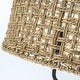 preview thumbnail 9 of 9, 4-Light Bohemian Hand Woven Drum Chandelier - Straw - 20 in. W