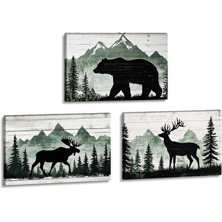 Wildlife Canvas Wall Art 3 Piece - Bed Bath & Beyond - 43858964