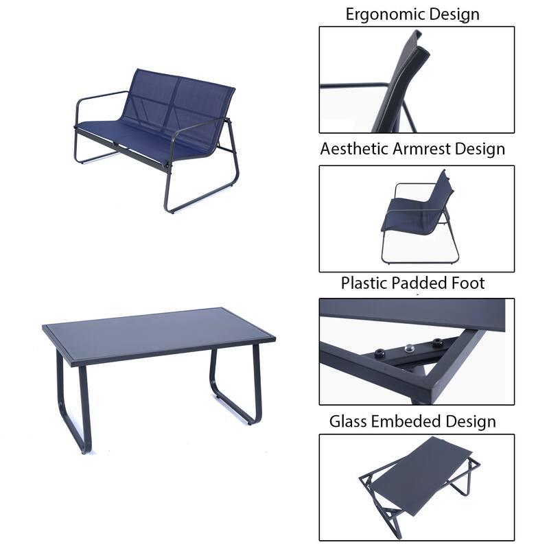 Kozyard Sofia 4 Pieces Patio/Outdoor Conversation Set