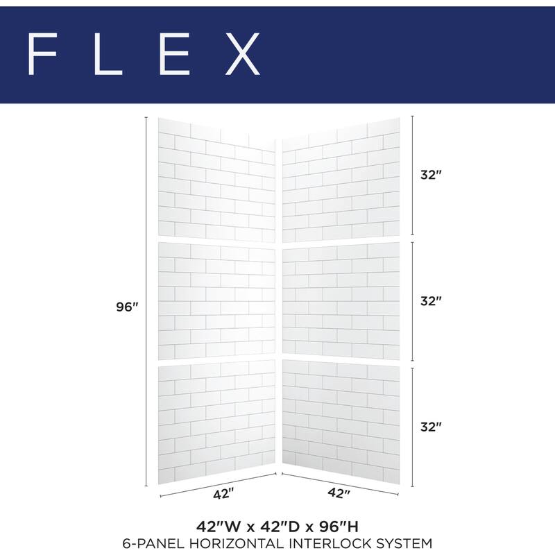 Miseno MSW-424296FLEX ReadySet 42" x 42" x 96" FLEX 6 Panel Alcove