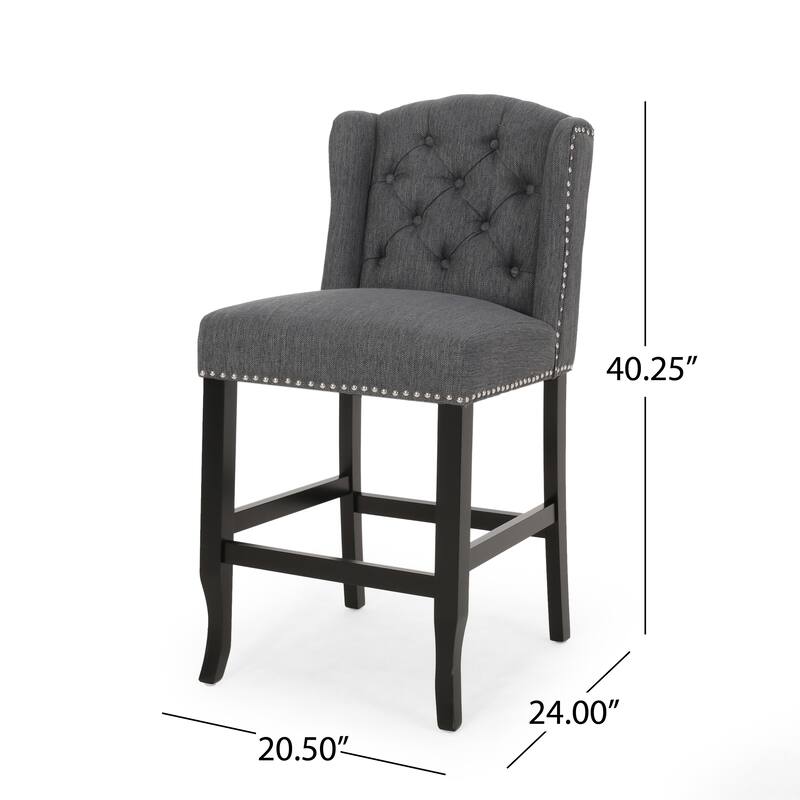 Foxcroft Wingback Counter Stool (Set of 2) by Christopher Knight Home