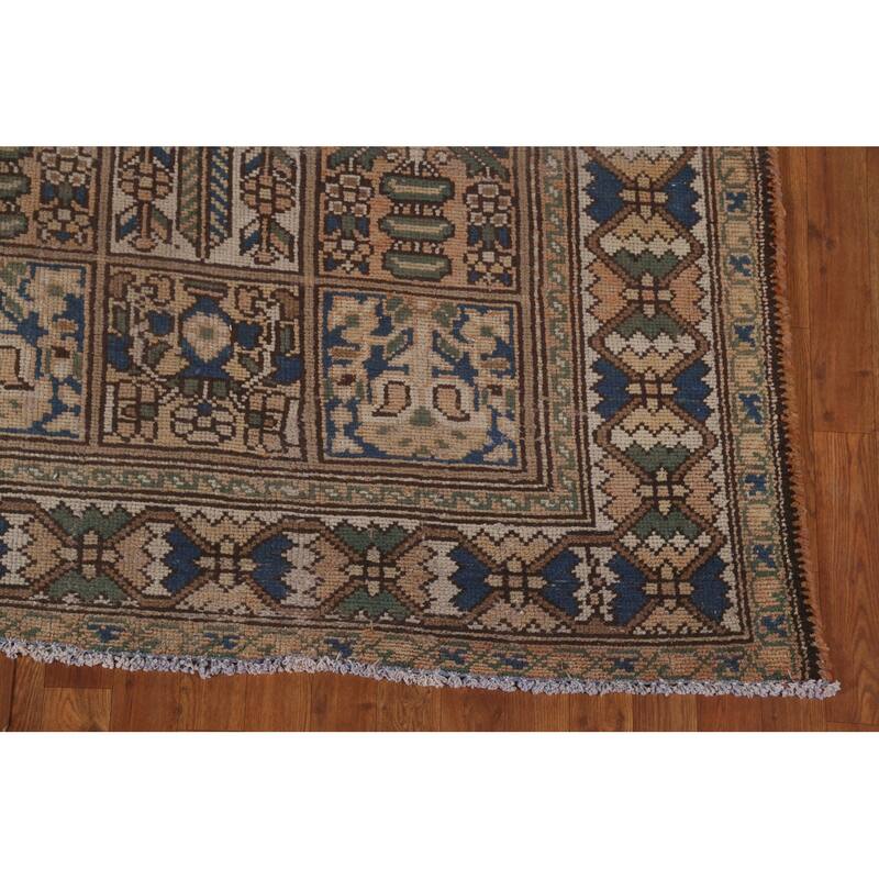 Garden Design Bakhtiari Persian Vintage Rug Geometric Wool Carpet - 6'11"x 9'6"