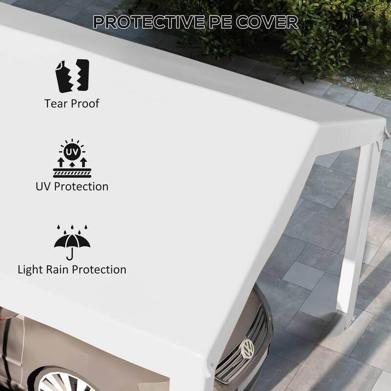 Outsunny 10' x 20' Carport Replacement Top Canopy Cover, UV and Water Resistant Portable Garage Shelter Cover