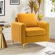 preview thumbnail 38 of 43, Ganymedes Modern Velvet Accent Arm Chair with Golden Legs by HULALA HOME Single - MUSTARD
