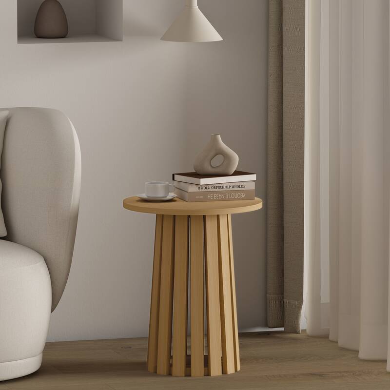 Manhattan Comfort Layla End Table - Natural Oak