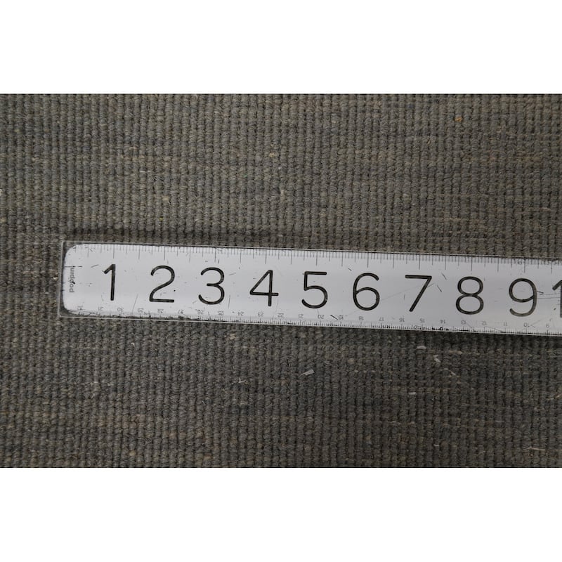 Gray Blue Gabbeh Modern Foyer Rug Hand-Knotted Wool Carpet - 3'7"x 4'9"