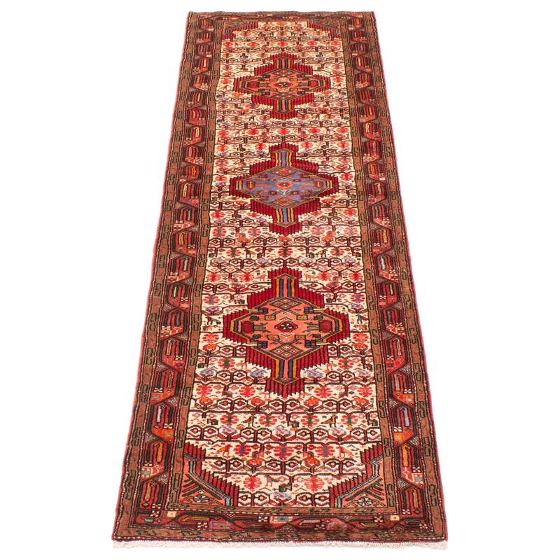 ECARPETGALLERY Hand-knotted Konya Anatolian Cream Wool Rug - 2' 9" x 10'