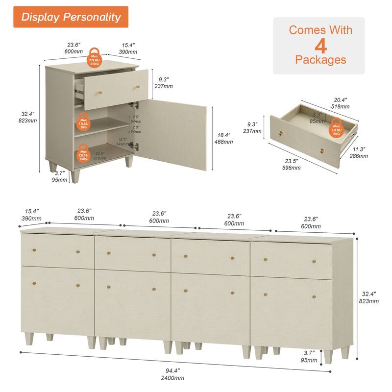Sideboard Buffet Cabinet with Drawer and Door for Kitchen, Dining Room