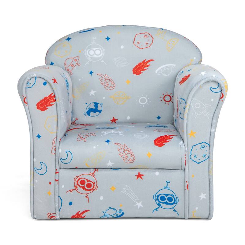 Gymax Kids Sofa Toddler Upholstered Armrest Chair w/Solid Wooden Frame