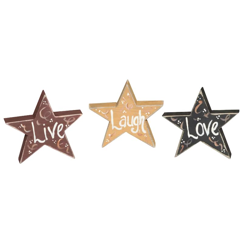 Farmhouse Chunky Star Set - Burgundy Mustard Yellow Black