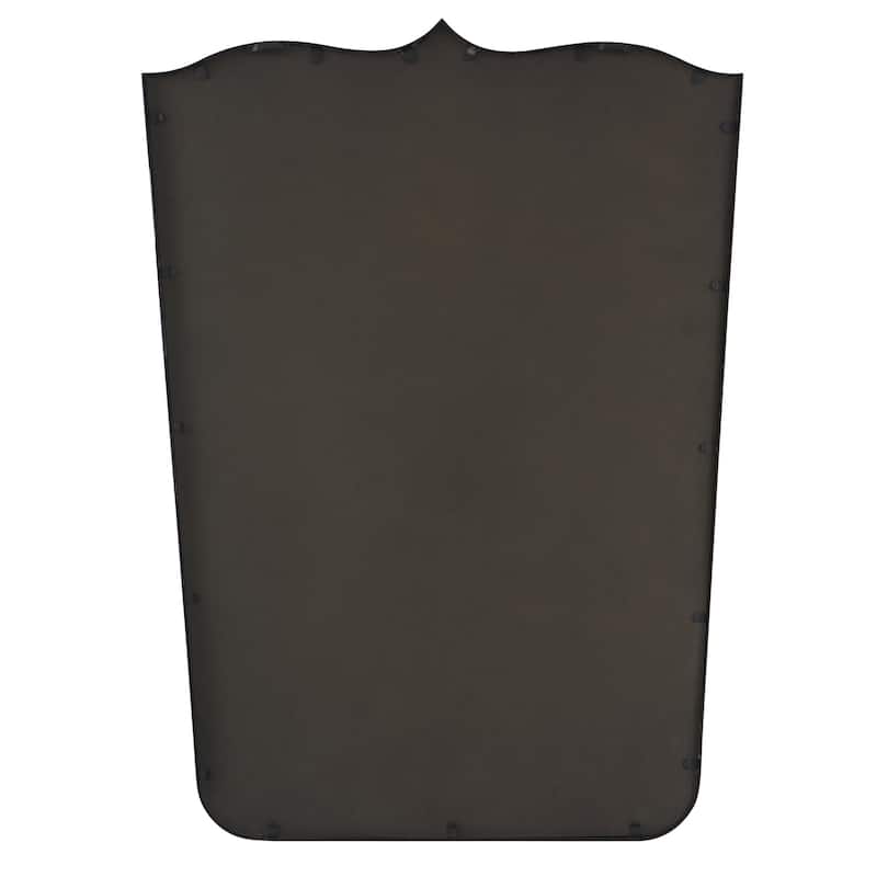 Handcrafted Tiara Curved Wall Mirror - 40" - Black